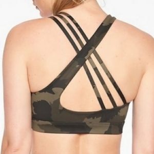 Athleta Run Free Camo Army Sports Bra Medium
